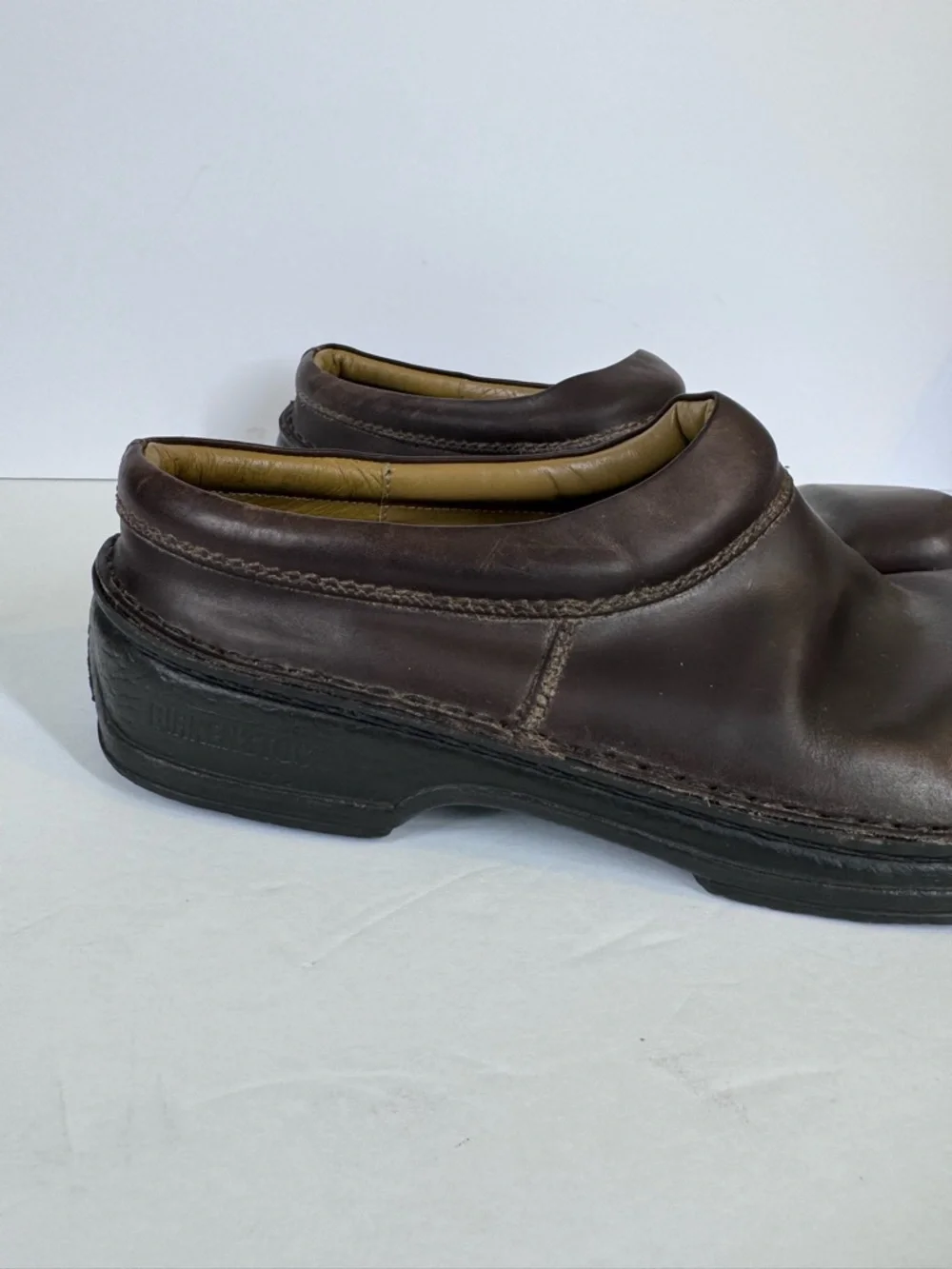 Footprints by Birkenstock Ashby Brown Leather Clog Mule EU 43 US M 10 Minimalist - Picture 2 of 12